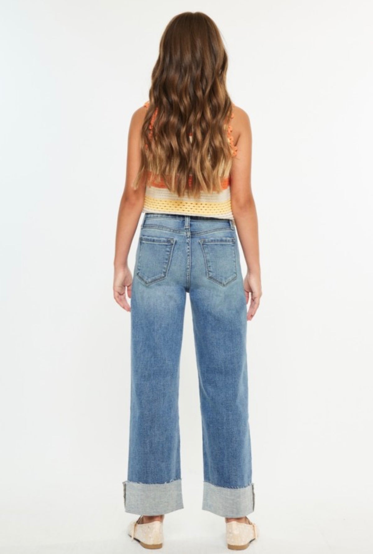 High Rise Crop Wide Leg Denim