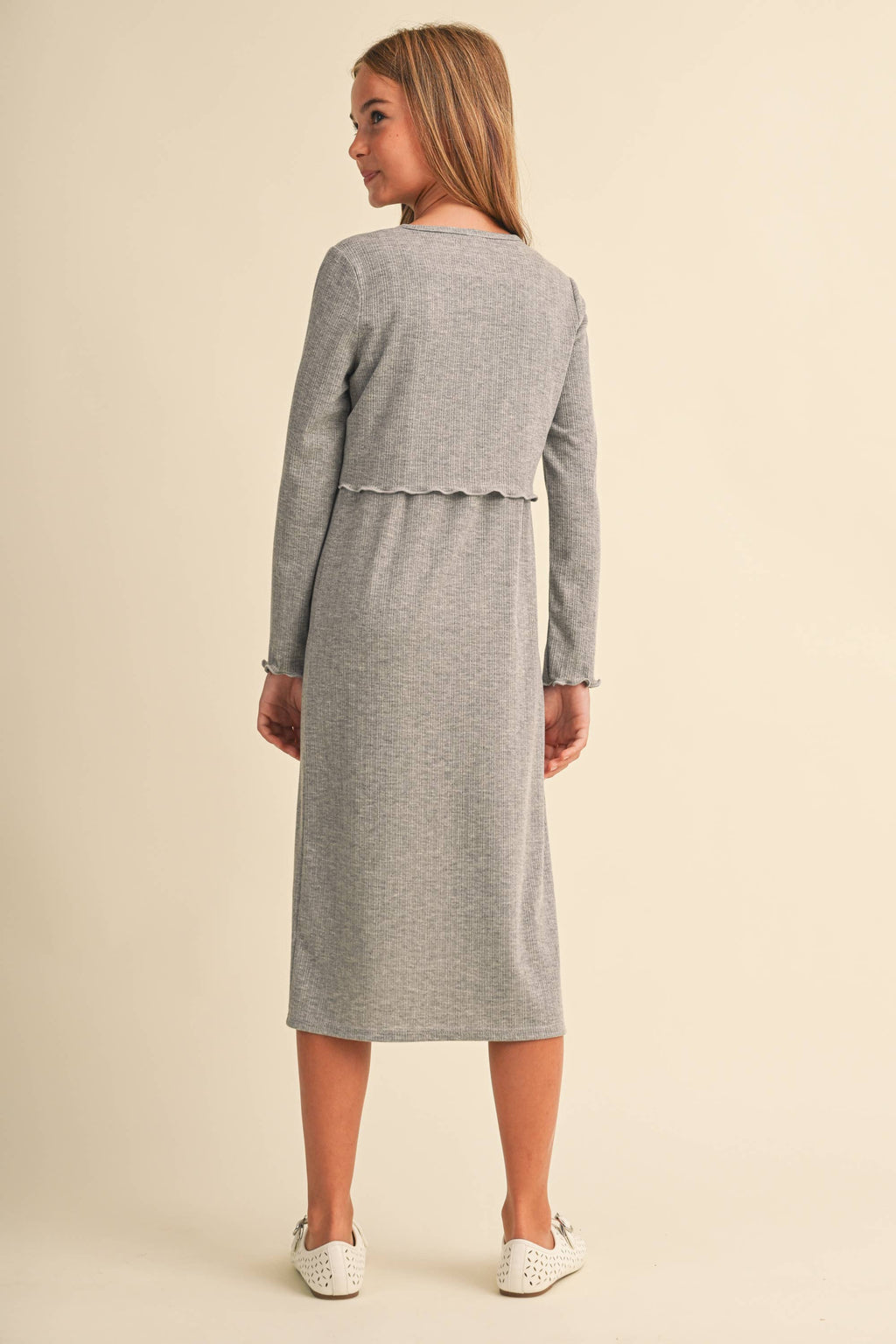 GIRLS CARDI MIDI DRESS
