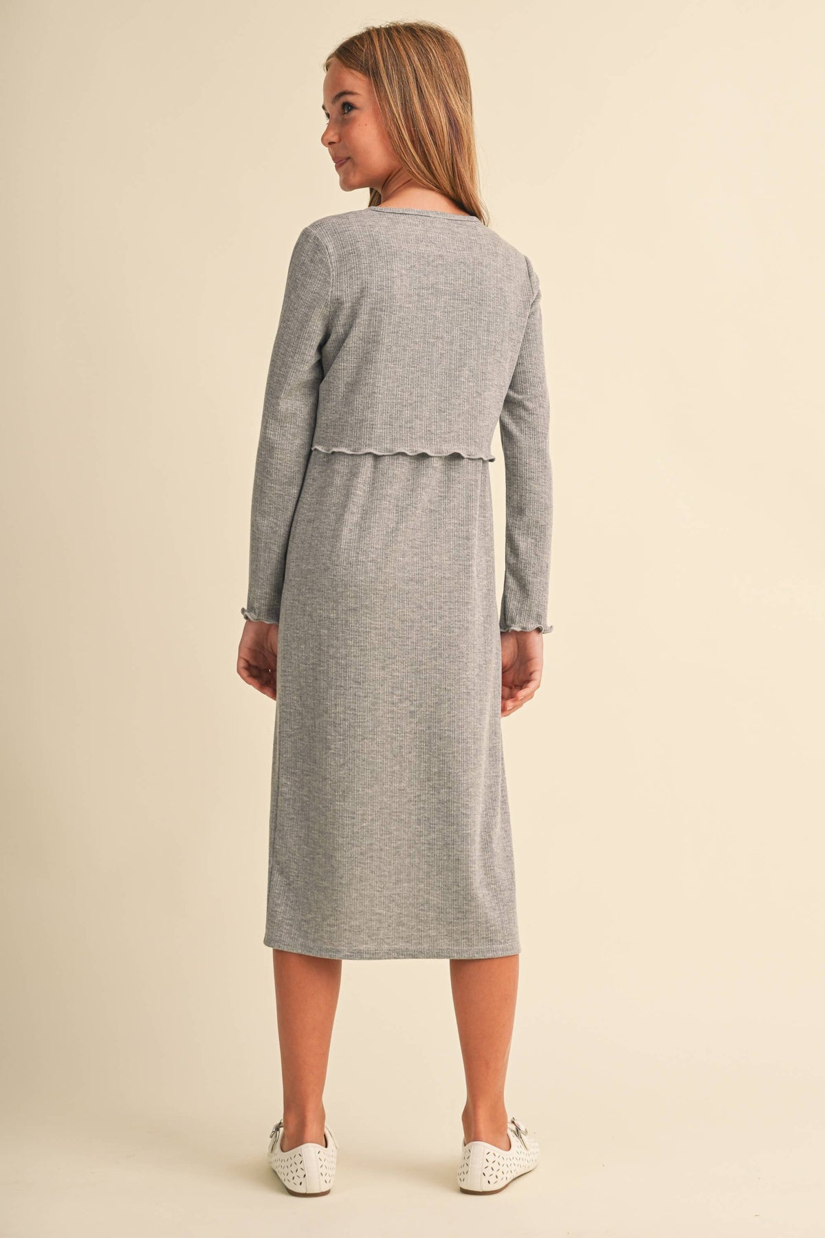 GIRLS CARDI MIDI DRESS