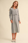 GIRLS CARDI MIDI DRESS