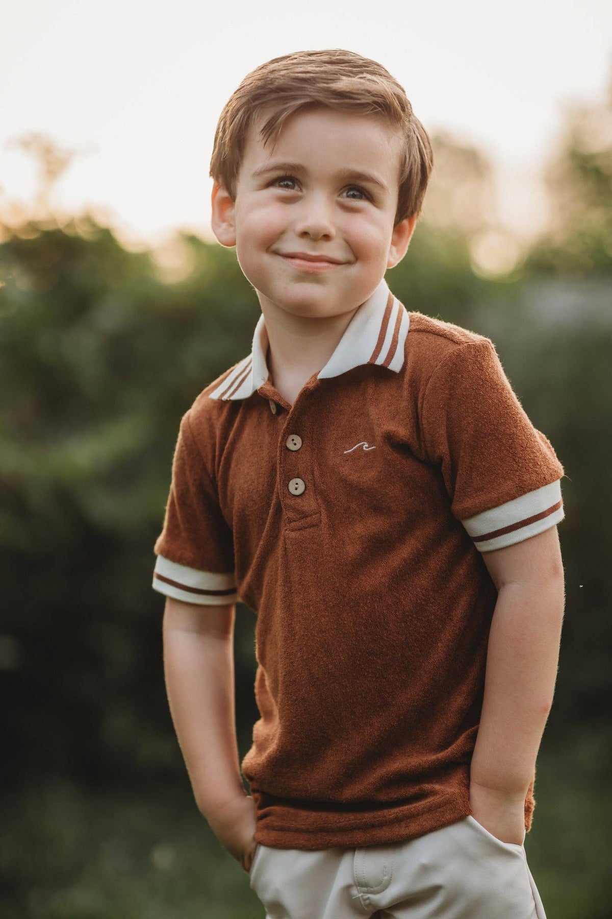 Boys Brown Sugar Bamboo Terry Polo